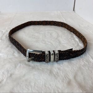 Brighton Brown Braided Leather Belt Size M/L